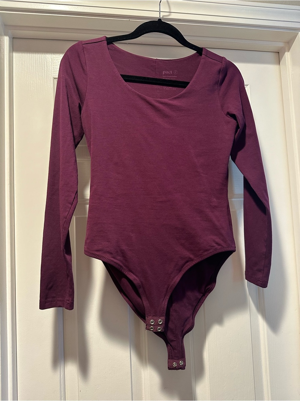 Pact Long-Sleeve Women's Bodysuit in Plum